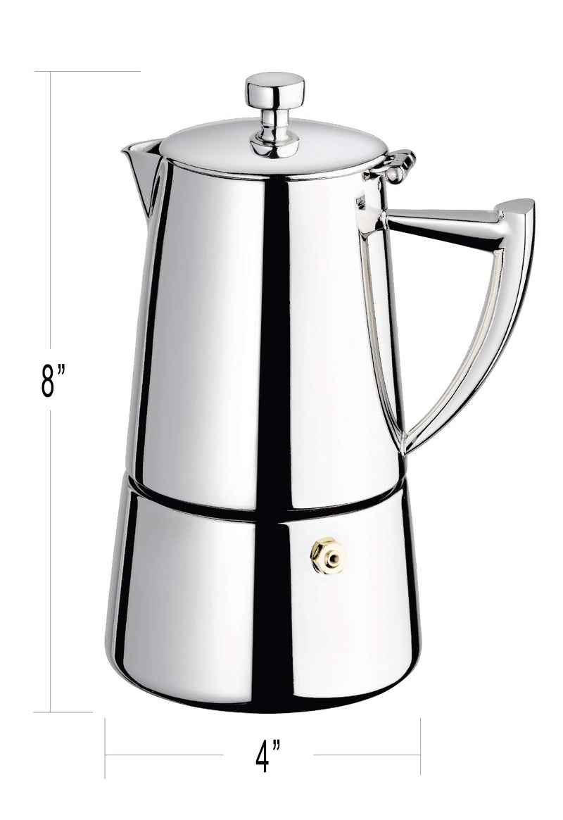 Cuisinox Roma 6-cup Stainless Steel Stovetop Moka Espresso Maker - Image 2